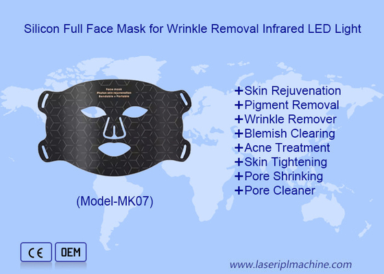 Uso domestico Terapia con luce a led Ringiovanimento della pelle Maschera facciale a LED a silicone